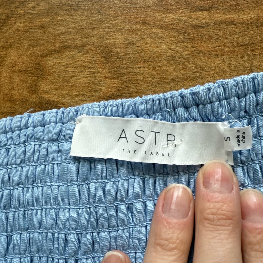 Astr Light Blue Kiya Eyelet-Hem Tie-Shoulder Cropped Cami small - Picture 6 of 9